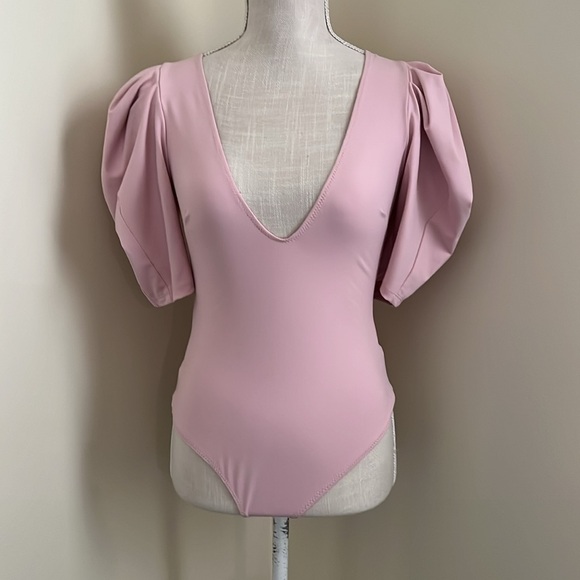 🆕 Free People Va Va Voop Bodysuit In Soft Pink - Picture 5 of 12